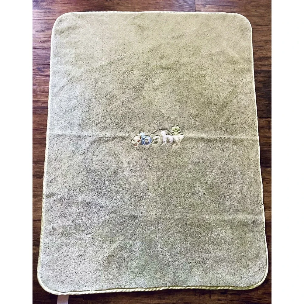 Carter's Baby Boy Green Security Blanket BABY Satin‎ Trim lovey 28